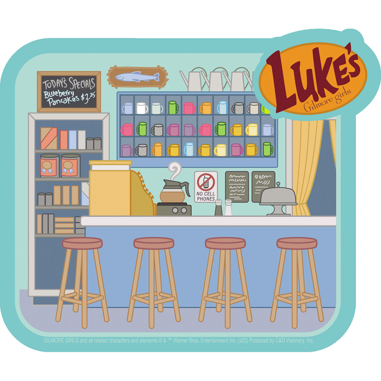Gilmore Girls Luke's Diner 4.25"x5" Sticker - 6 pc prepack