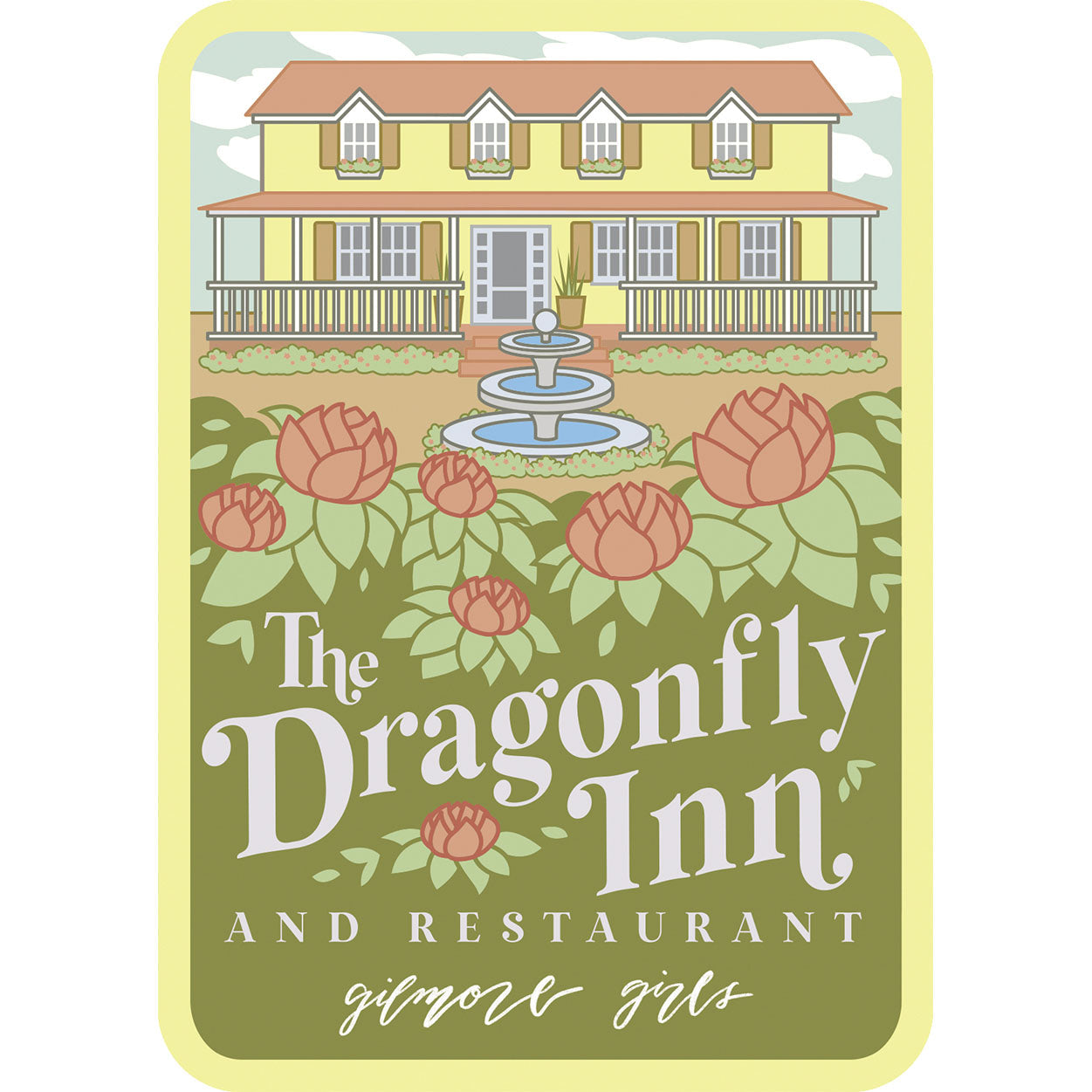 Gilmore Girls Dragonfly Inn 3.9"x5.5" Sticker - 6 pc prepack