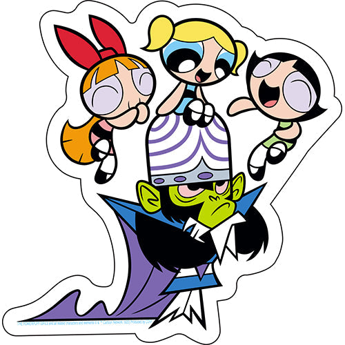 Powerpuff Girls Laughing at Mojo Jojo 5"x5" Sticker - 6 pc prepack