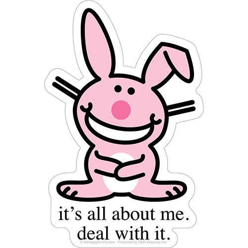 It's Happy Bunny All About Me 3.8"x6" Sticker - 6 pc prepack