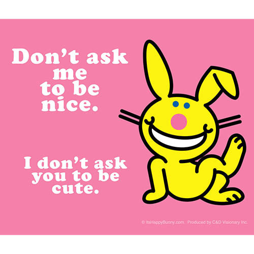 It's Happy Bunny Don't Ask 5"x4" Sticker - 6 pc prepack