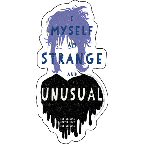 Beetlejuice Strange and Unusual 3"x6" Sticker - 6 pc prepack