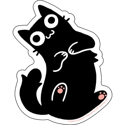 Sarah's Scribbles Cat 4"x5" Sticker - 6 pc prepack