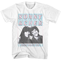 Thumbnail for SONNY AND CHER-SONNY AND CHER BABY DONT GO NAME BLOCKS-WHITE ADULT S/S TSHIRT