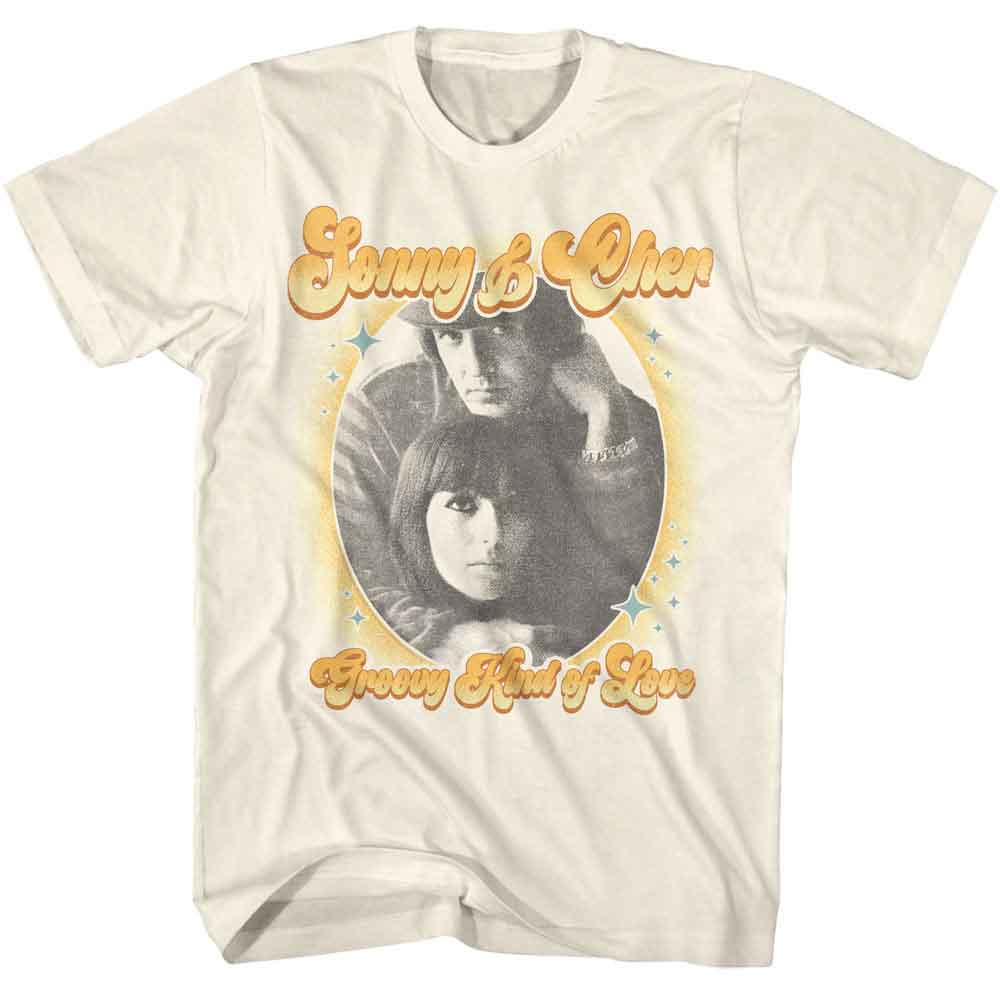 SONNY AND CHER-SONNY AND CHER GROOVY KIND OF LOVE-NATURAL ADULT S/S TSHIRT