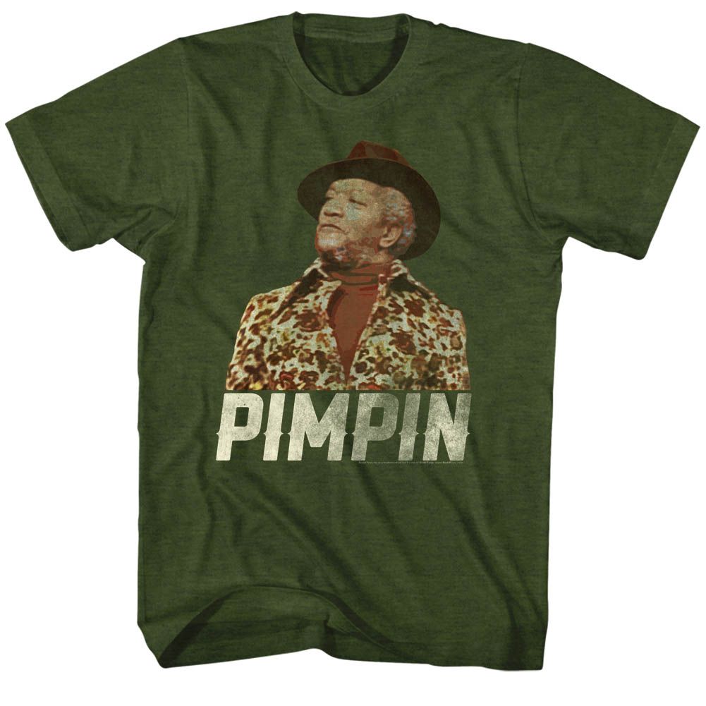 REDD FOXX-PIMPIN-MILITARY GREEN ADULT S/S TSHIRT
