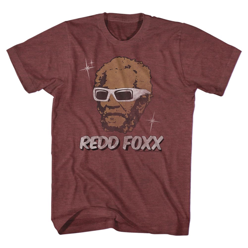 REDD FOXX-STARS-VINTAGE MAROON HEATHER ADULT S/S TSHIRT