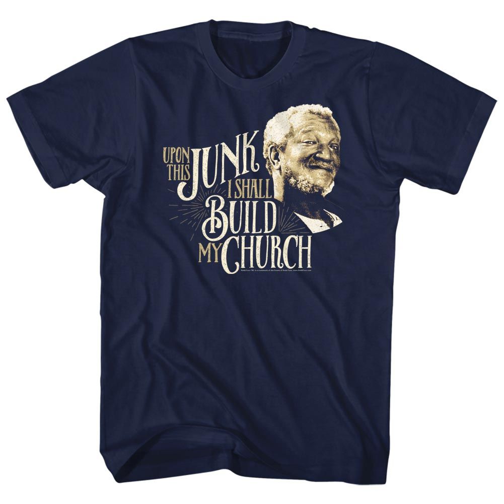 REDD FOXX-JUNK CHURCH-NAVY ADULT S/S TSHIRT