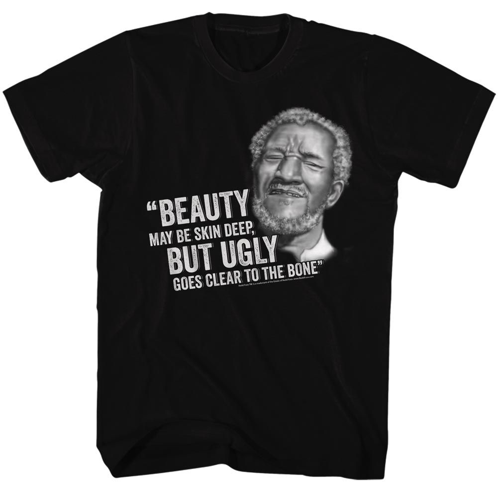 REDD FOXX-BEAUTY BUT UGLY-BLACK ADULT S/S TSHIRT