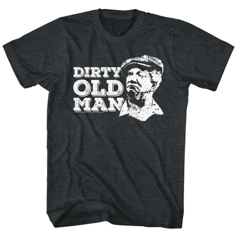 REDD FOXX-DIRTY OLD MAN-BLACK HEATHER ADULT S/S TSHIRT