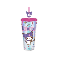 Thumbnail for Sanrio Kuromi Flipping Pancake Icons Iridescent 24oz Plastic Cold Cup w/ Lid and Topper Straw – 12 pc ppk ($7.75 each)
