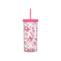 Thumbnail for Sanrio My Melody Strawberry Toss Pattern  20oz Plastic Tall Cold Cup w/ Lid and Straw – 12 pc ppk ($5.25 each)