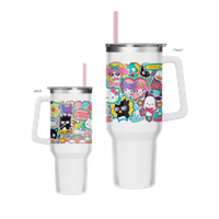 Thumbnail for Sanrio Hello Kitty and Friends Super Cute Sticker Collage   40oz Stainless Steel Tumbler w Handle – 12 pc ppk ($13.75 each)