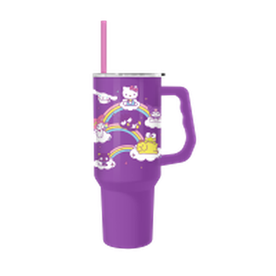 Hello Kitty and Friends Seize the Moment Rainbows  40oz Stainless Steel Tumbler w Handle – 12 pc ppk ($13.75 each)