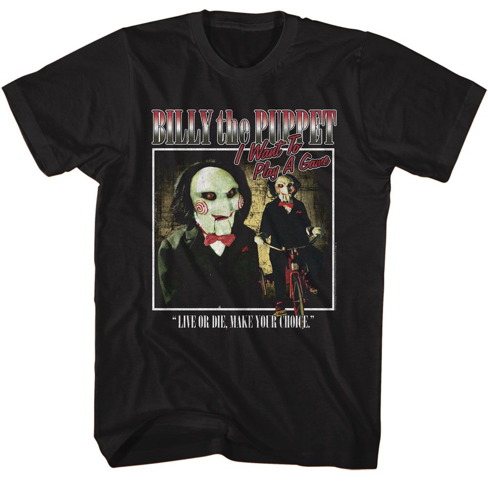 SAW-SAW TWO IMAGE SQUARE-BLACK ADULT S/S TSHIRT