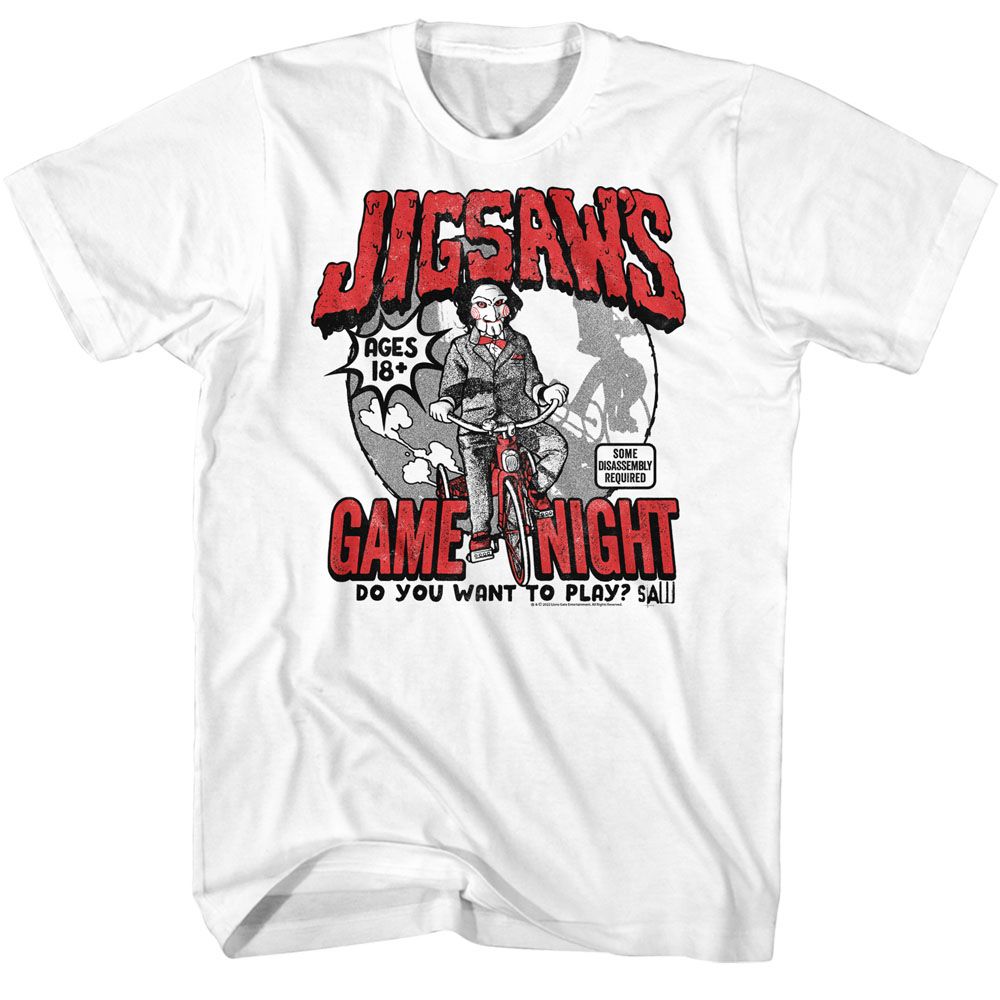 SAW-SAW GAME NIGHT-WHITE ADULT S/S TSHIRT
