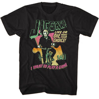 Thumbnail for SAW-SAW GIANT PUZZLE PIECE-BLACK ADULT S/S TSHIRT