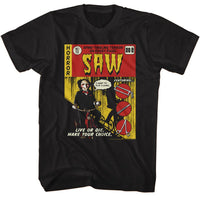 Thumbnail for SAW-SAW JIGSAW COMIC BOOK-BLACK ADULT S/S TSHIRT