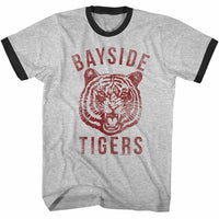 Thumbnail for SAVED BY THE BELL-BAYSIDE-GRAY HEATHER/BLACK ADULT S/S RINGER TSHIRT