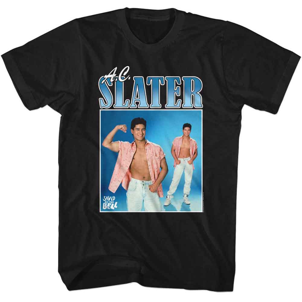 SAVED BY THE BELL-SBTB SLATER 90S STYLE-BLACK ADULT S/S TSHIRT