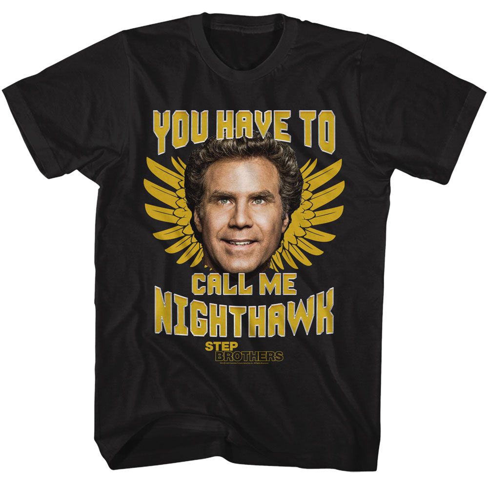 STEP BROTHERS-STEP BROTHERS NIGHTHAWK-BLACK ADULT S/S TSHIRT