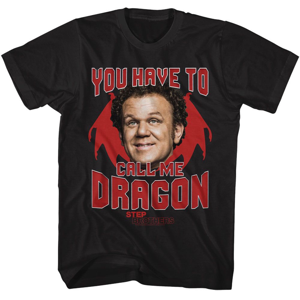 STEP BROTHERS-STEP BROTHERS DRAGON-BLACK ADULT S/S TSHIRT