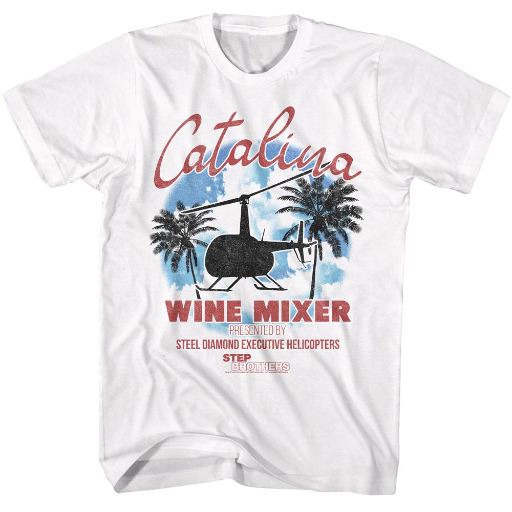 STEP BROTHERS-STEP BROTHERS CATALINA WINE MIXER-WHITE ADULT S/S TSHIRT