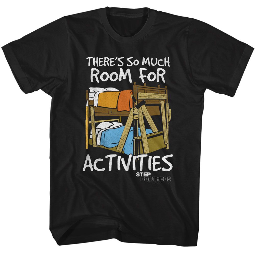 STEP BROTHERS-STEP BROTHERS ROOM FOR ACTIVITIES-BLACK ADULT S/S TSHIRT
