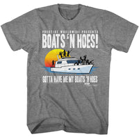 Thumbnail for STEP BROTHERS-STEP BROTHERS BOAT WITH SAUCY GALS-GRAPHITE HEATHER ADULT S/S TSHIRT