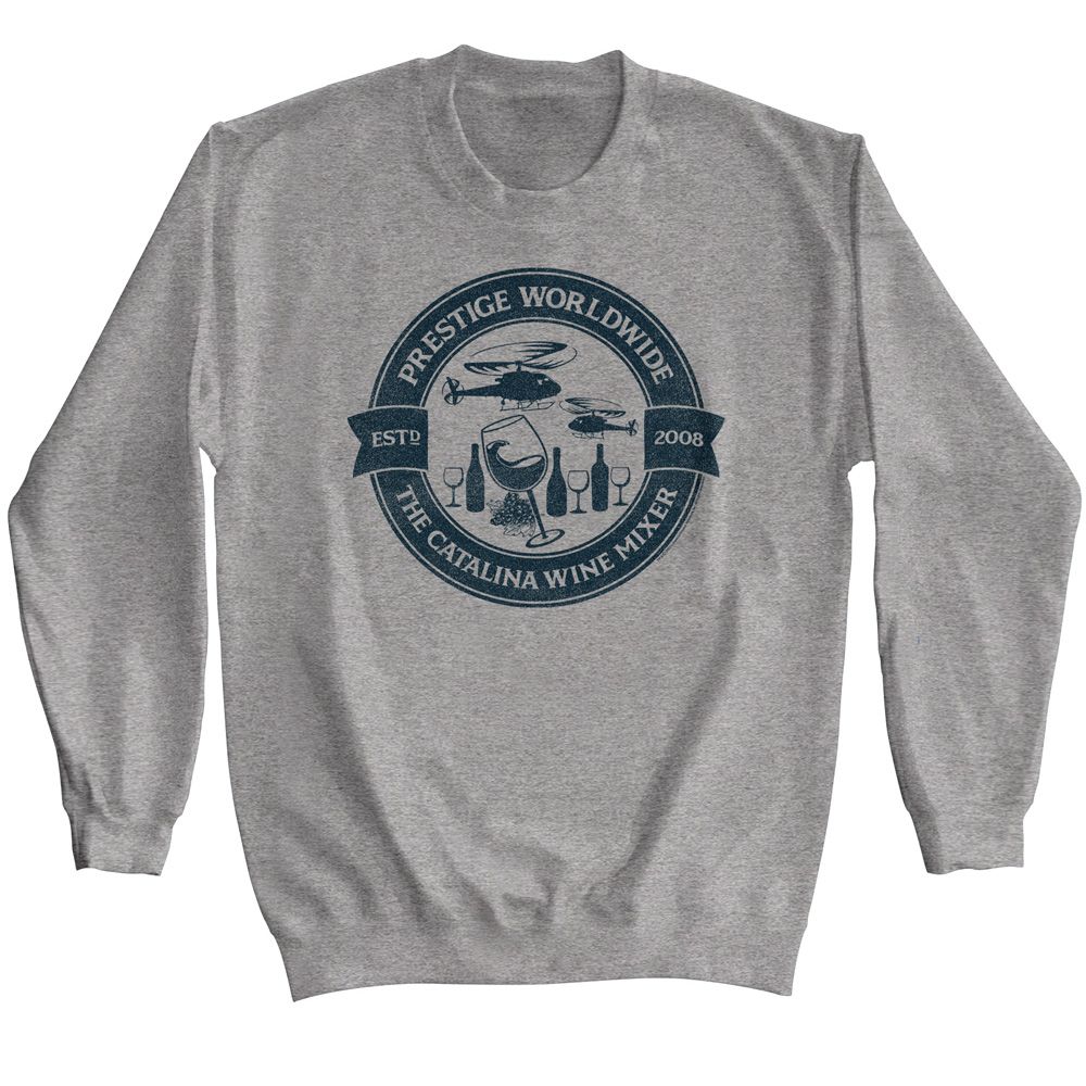 STEP BROTHERS-STEP BROTHERS CATALINA WINE MIXER CIRCLE-GRAPHITE  HEATHER ADULT L/S SWEATSHIRT