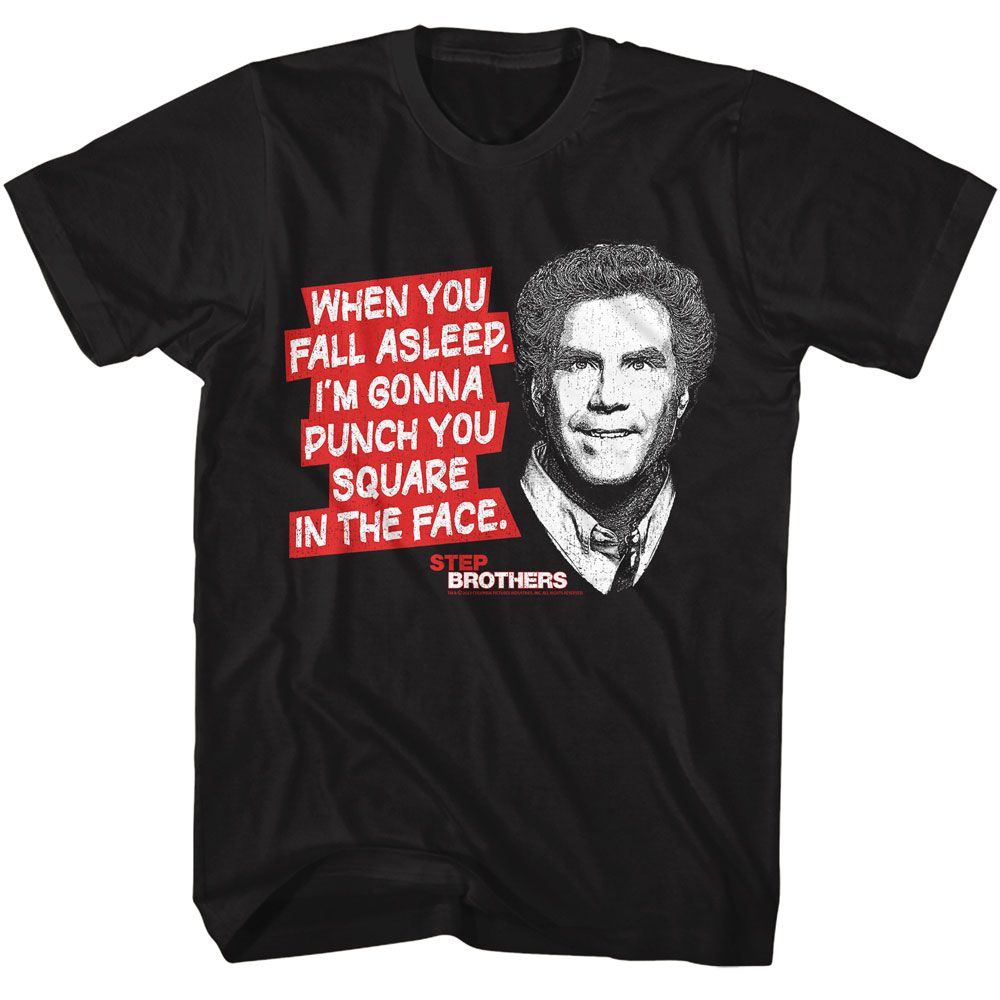 STEP BROTHERS-STEP BROTHERS SQUARE IN THE FACE-BLACK ADULT S/S TSHIRT