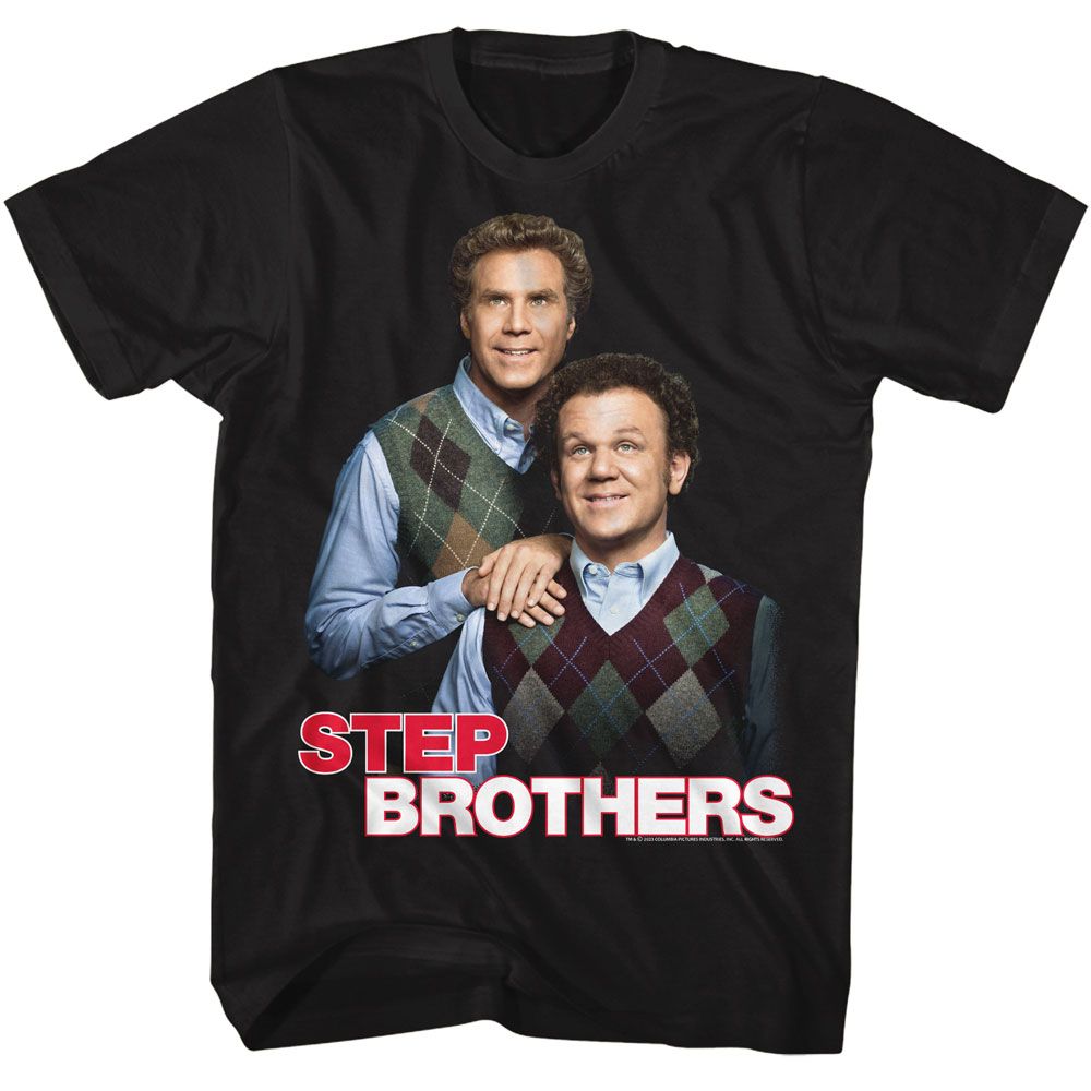 STEP BROTHERS-STEP BROTHERS FULL COLOR-BLACK ADULT S/S TSHIRT