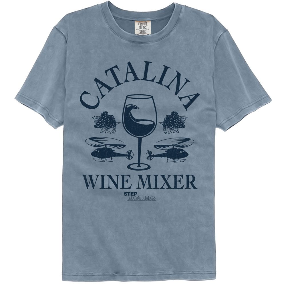 STEP BROTHERS-STEP BROTHERS WINE MIXER-BLUE JEAN ADULT S/S COMFORT COLOR TSHIRT