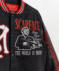 Thumbnail for Scarface Pu Varsity Jacket - Black