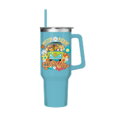 Scooby Doo Group Mystery Machine Flowers  40oz Stainless Steel Tumbler w Handle – 12 pc ppk ($13.75 each)