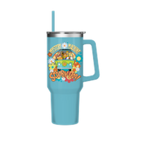 Thumbnail for Scooby Doo Group Mystery Machine Flowers  40oz Stainless Steel Tumbler w Handle – 12 pc ppk ($13.75 each)