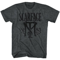Thumbnail for SCARFACE-SYMBOL-BLACK HEATHER ADULT S/S TSHIRT