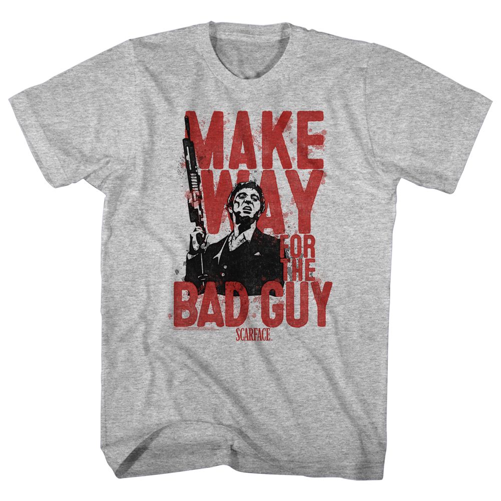 SCARFACE-THE BAD GUY-GRAY HEATHER ADULT S/S TSHIRT
