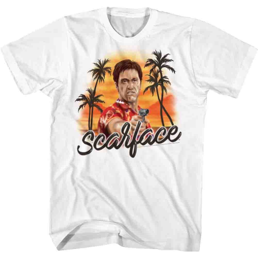 SCARFACE-AIRBRUSH-WHITE ADULT S/S TSHIRT