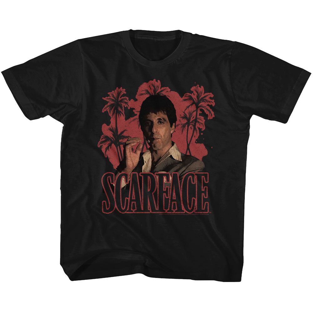 SCARFACE-RED PALMS-BLACK YOUTH S/S TSHIRT