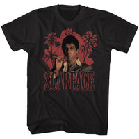 Thumbnail for SCARFACE-RED PALMS-BLACK ADULT S/S TSHIRT