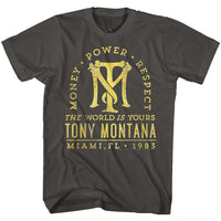 Thumbnail for SCARFACE-GOLD TEXT-SMOKE ADULT S/S TSHIRT