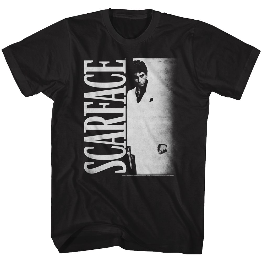 SCARFACE-LOTSOWHITE-BLACK ADULT S/S TSHIRT