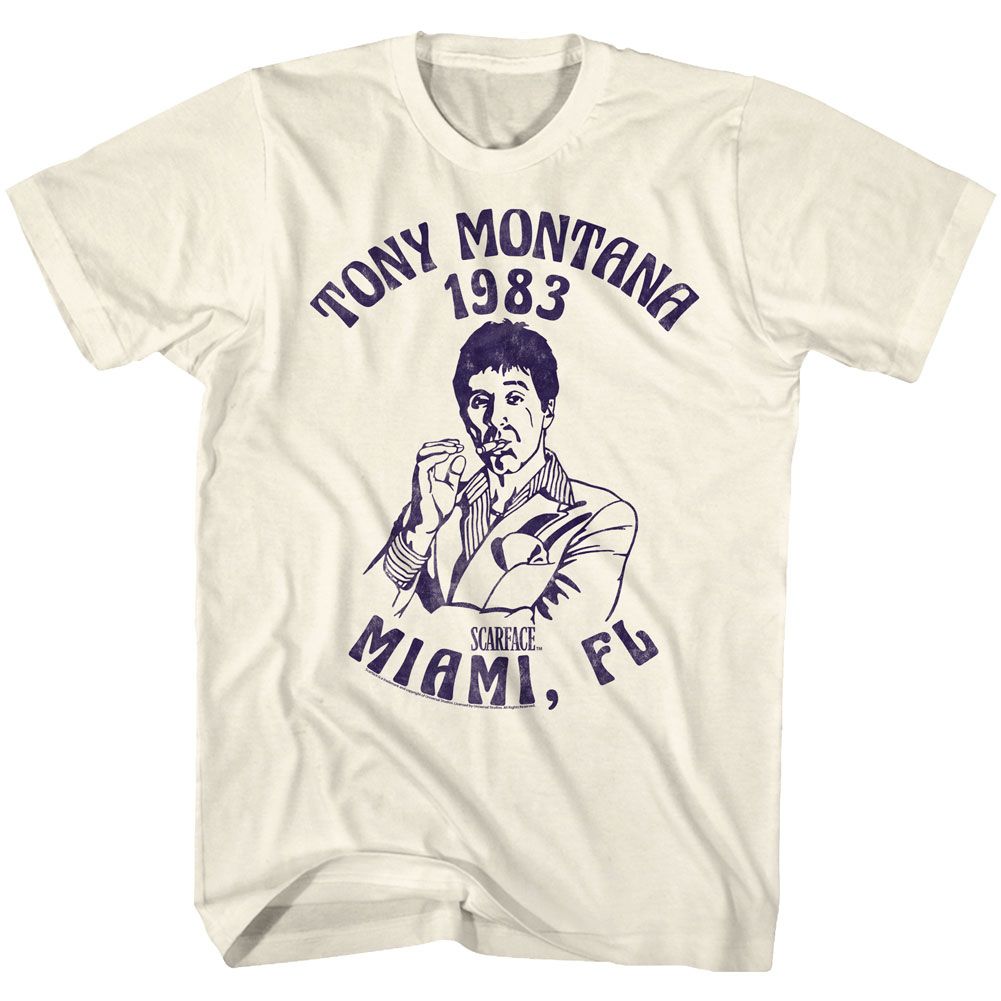 SCARFACE-MIAMI 83-NATURAL ADULT S/S TSHIRT