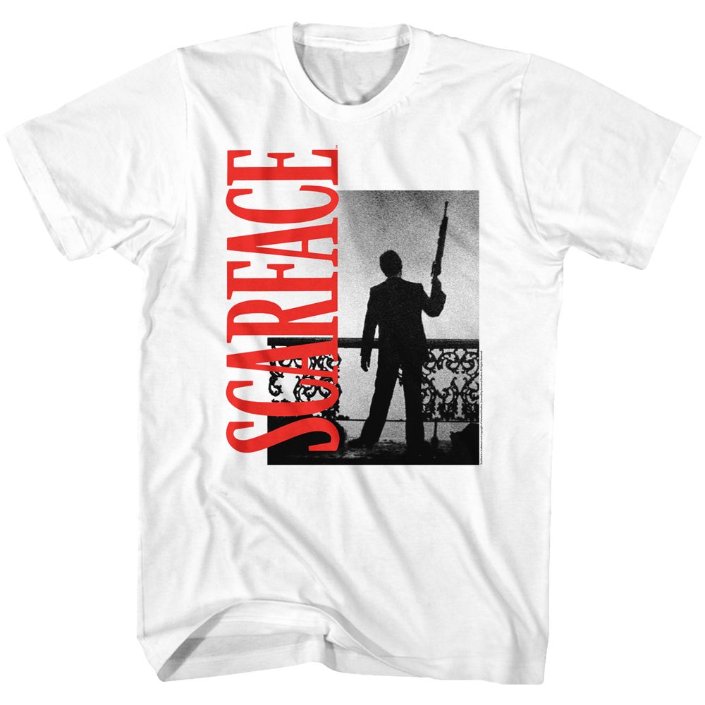 SCARFACE-RED LOGO-WHITE ADULT S/S TSHIRT