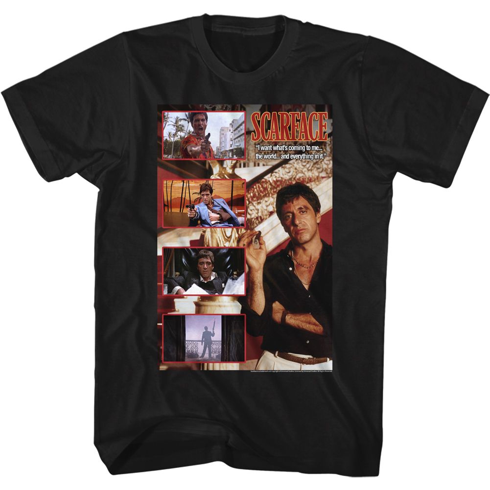 SCARFACE-COMPOSITE-BLACK ADULT S/S TSHIRT
