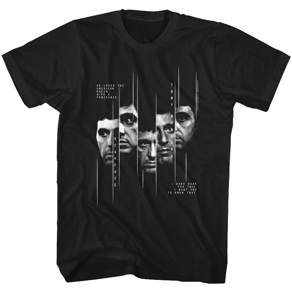 SCARFACE-SLICED-BLACK ADULT S/S TSHIRT