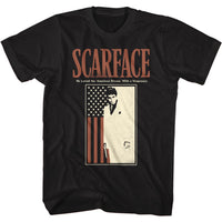 Thumbnail for SCARFACE-SCARFACEWITHFLAG-BLACK ADULT S/S TSHIRT