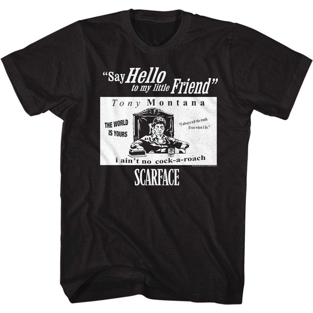 SCARFACE-SF QUOTES-BLACK ADULT S/S TSHIRT
