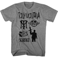 Thumbnail for SCARFACE-TOMYMONTANA AND FRIENDS-GRAPHITE HEATHER ADULT S/S TSHIRT